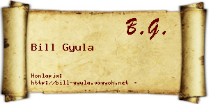 Bill Gyula névjegykártya