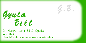 gyula bill business card